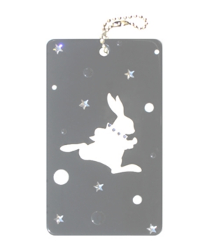 PCD03　アクリルパスケース、黒、ウサギと星.jpg
